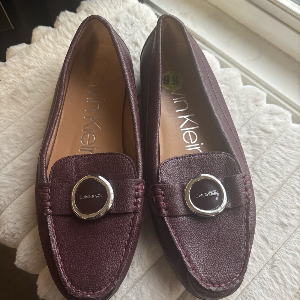 Calvin Klein Women's Burgundy Leather Loafers